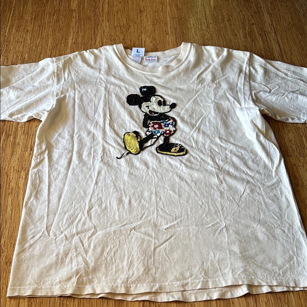 Disney Mickey Mouse Sequence T-Shirt - Cream